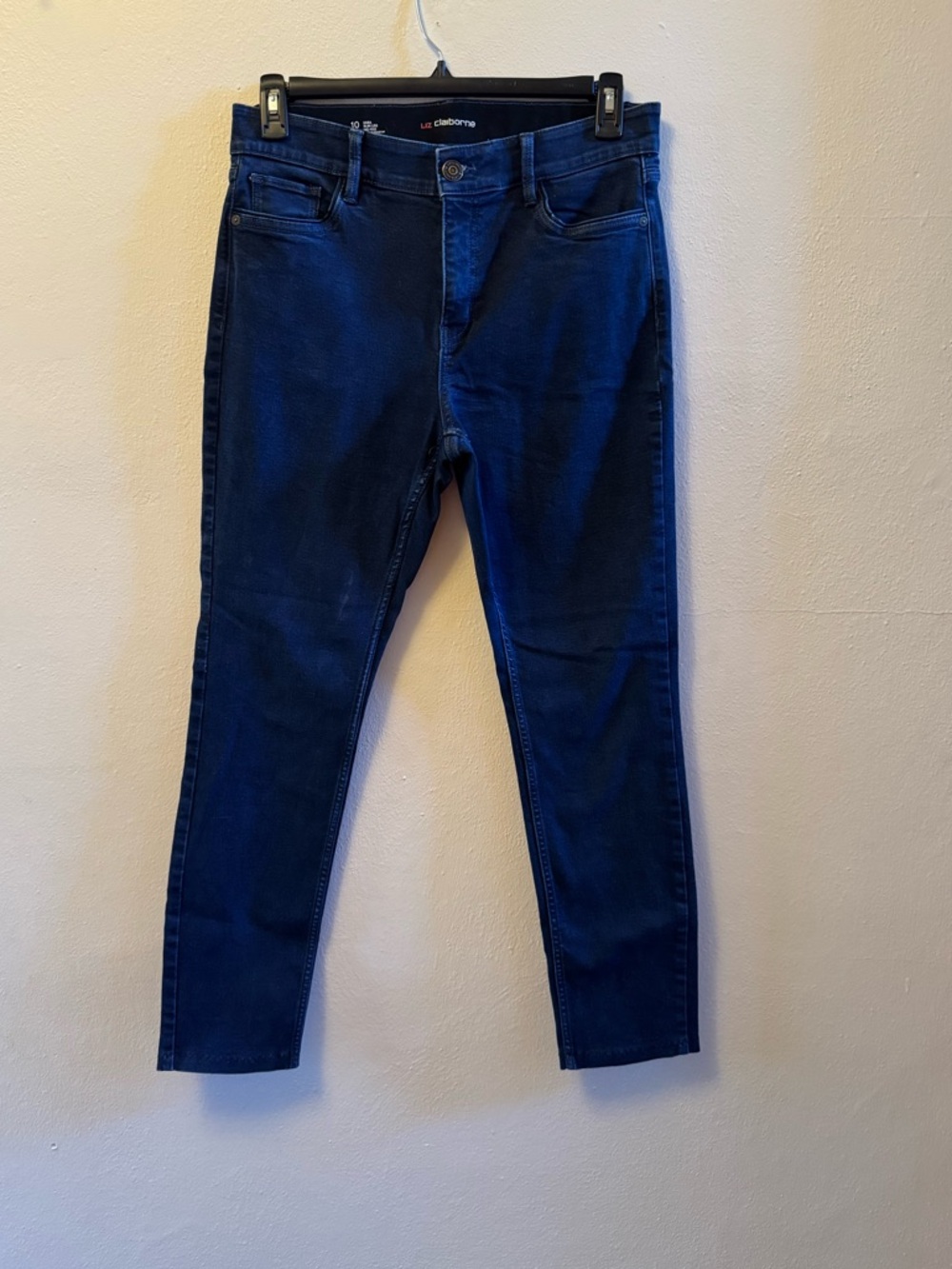 Liz Claiborne Women’s Slim Leg Jeans - Dark Wash Mid-Rise Denim, Size 10